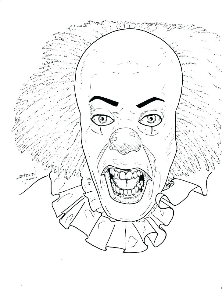 728x947 Clown Coloring Page Printable Clown Coloring Pages Fish Coloring