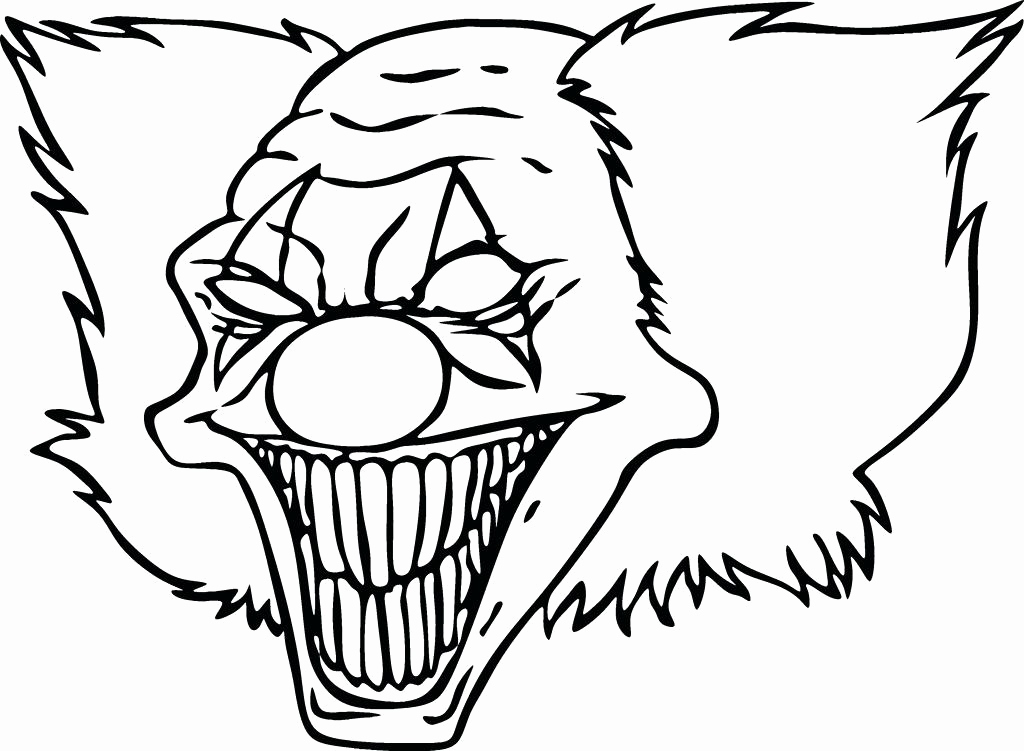 1024x751 Clown Coloring Pages Collection Scary Clown Coloring Page Coloring
