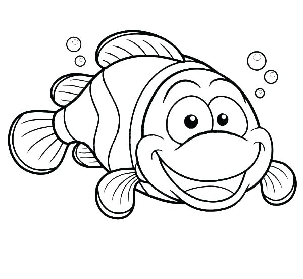 600x552 Clown Fish Coloring Pages Fish Coloring Pages Happy Clown Fish
