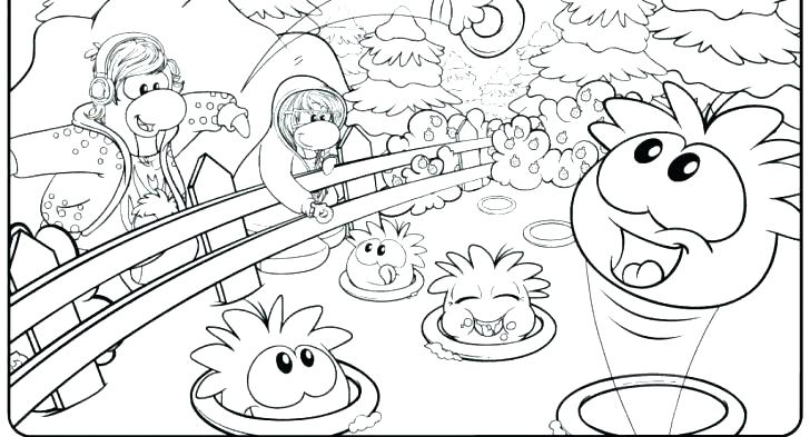 728x393 Club Penguin Coloring Pages Free Penguin Coloring Pages Club
