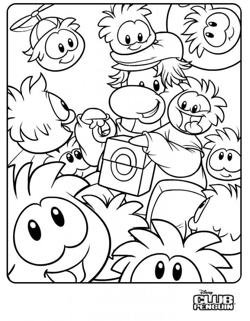 798x1024 Funky Club Penguin Coloring Pages Of Puffles Component