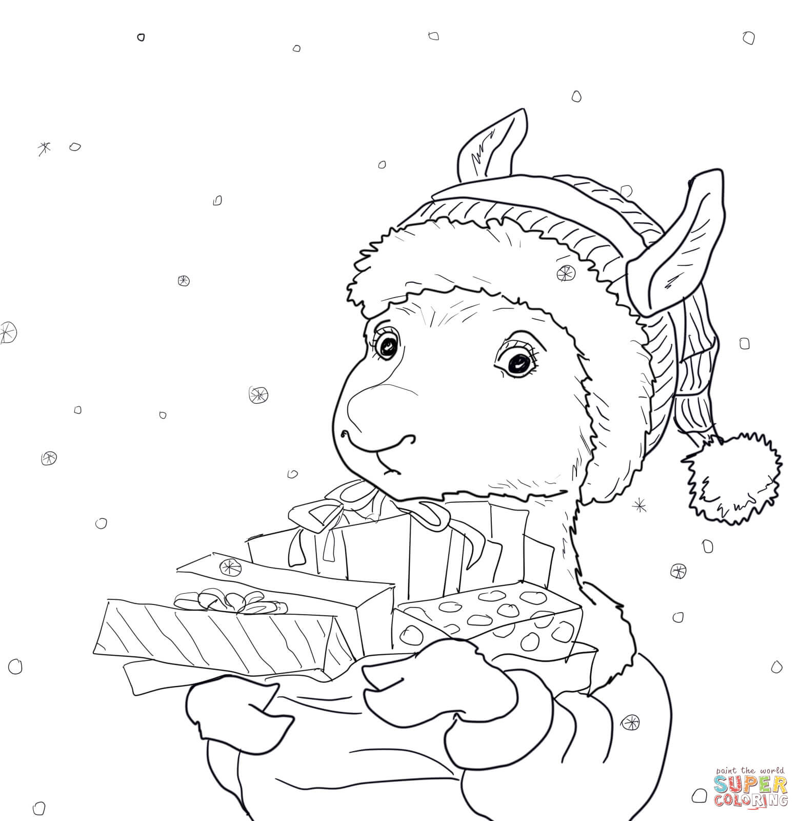 1560x1600 Llama Coloring Page