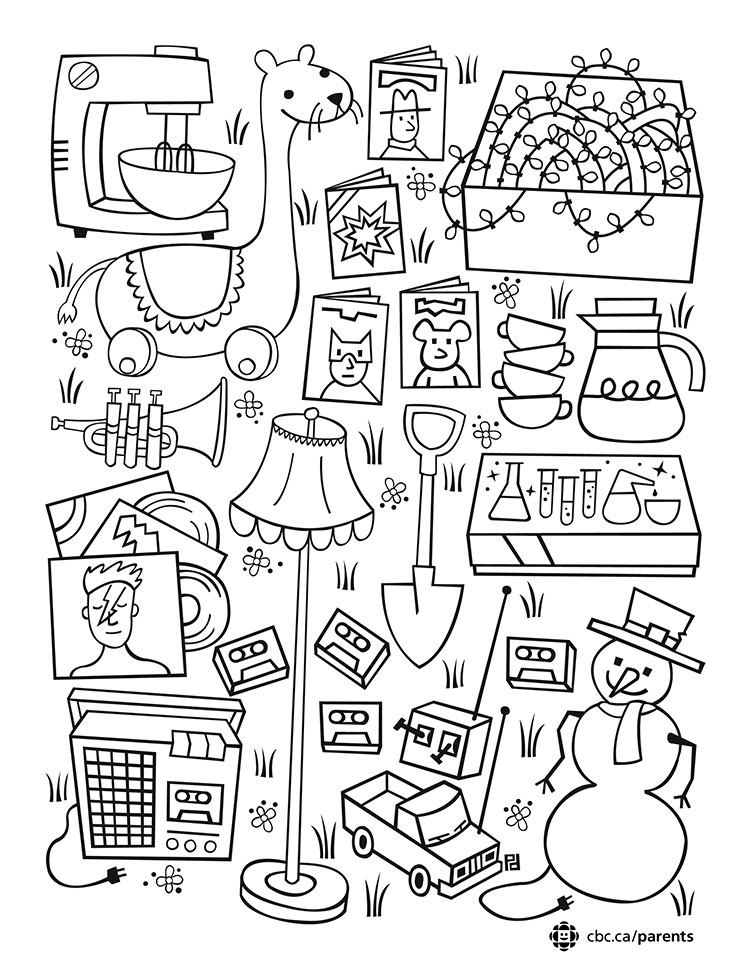 750x971 Garage Sale Colouring Printable Take A Break And Colour Together