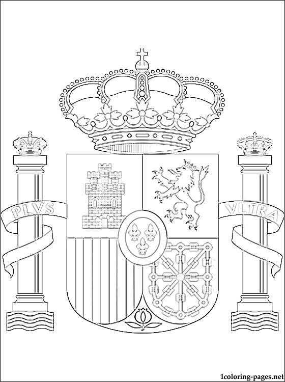 560x750 Spain Coat Of Arms Coloring Page