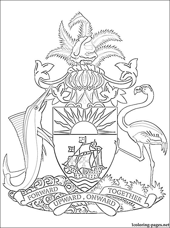 560x750 The Bahamas Coat Of Arms Coloring Page Coloring Pages