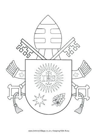 320x456 Coat Of Arms Coloring Page Coat Of Arms Pope Catholic Coloring