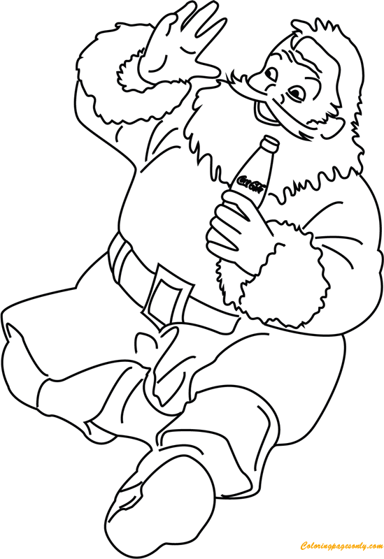 549x800 Santa Enjoying Drink Coca Cola Coloring Page