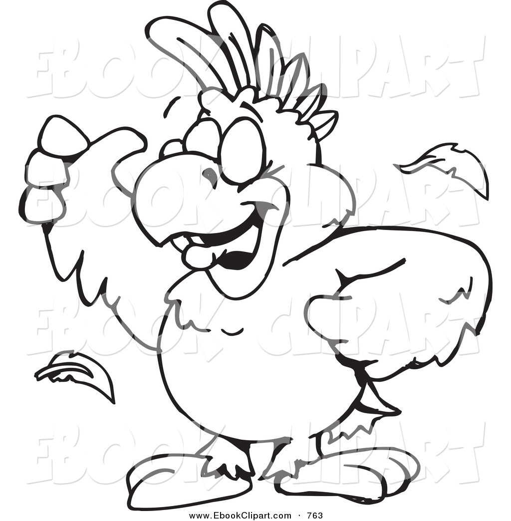 1024x1044 Vector Clip Art Of A Black And White Coloring Page Cockatoo