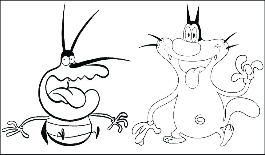 862x504 Oggy And The Cockroaches Coloring Pages Games Three Page