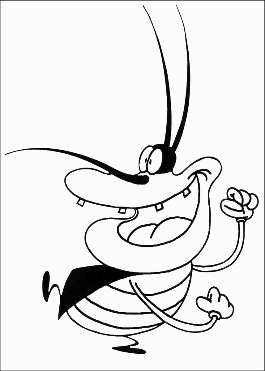 857x1200 Oggy And The Cockroaches Coloring Pages