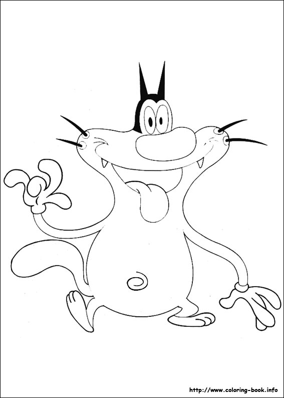 567x794 Oggy And The Cockroaches Coloring Picture