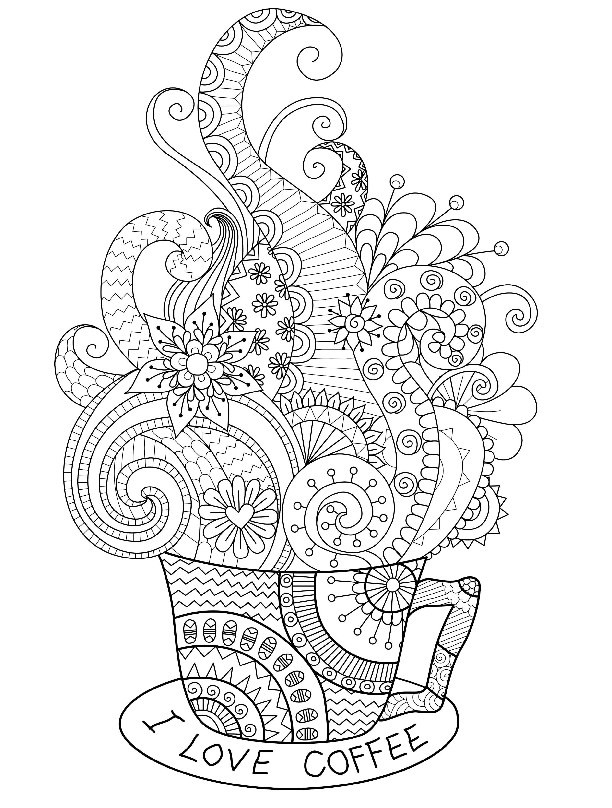 Coffee Coloring Pages Printable