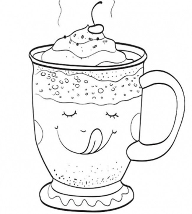 Coffee Cup Coloring Pages