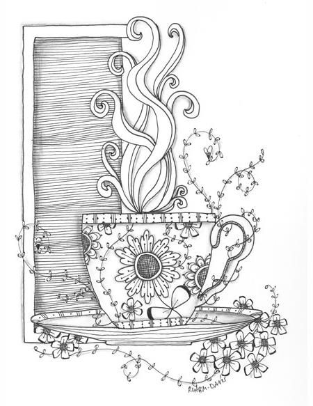 450x583 Coffee Cup Coloring Page Color Pages Colorear