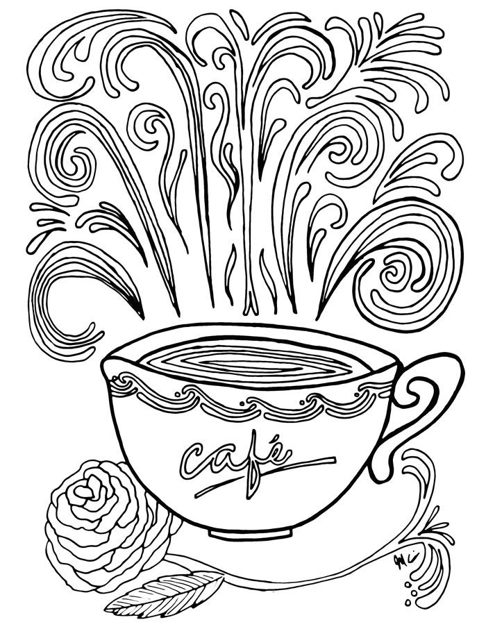700x906 Complex Coloring Pages A Cup Of Coffee