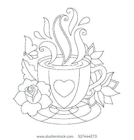 450x470 Tea Cup Coloring Page Printable Tea Cups Coloring Pages Awesome