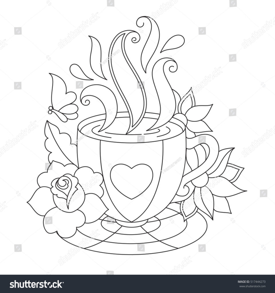 960x1024 Coffee Cup Coloring Pages