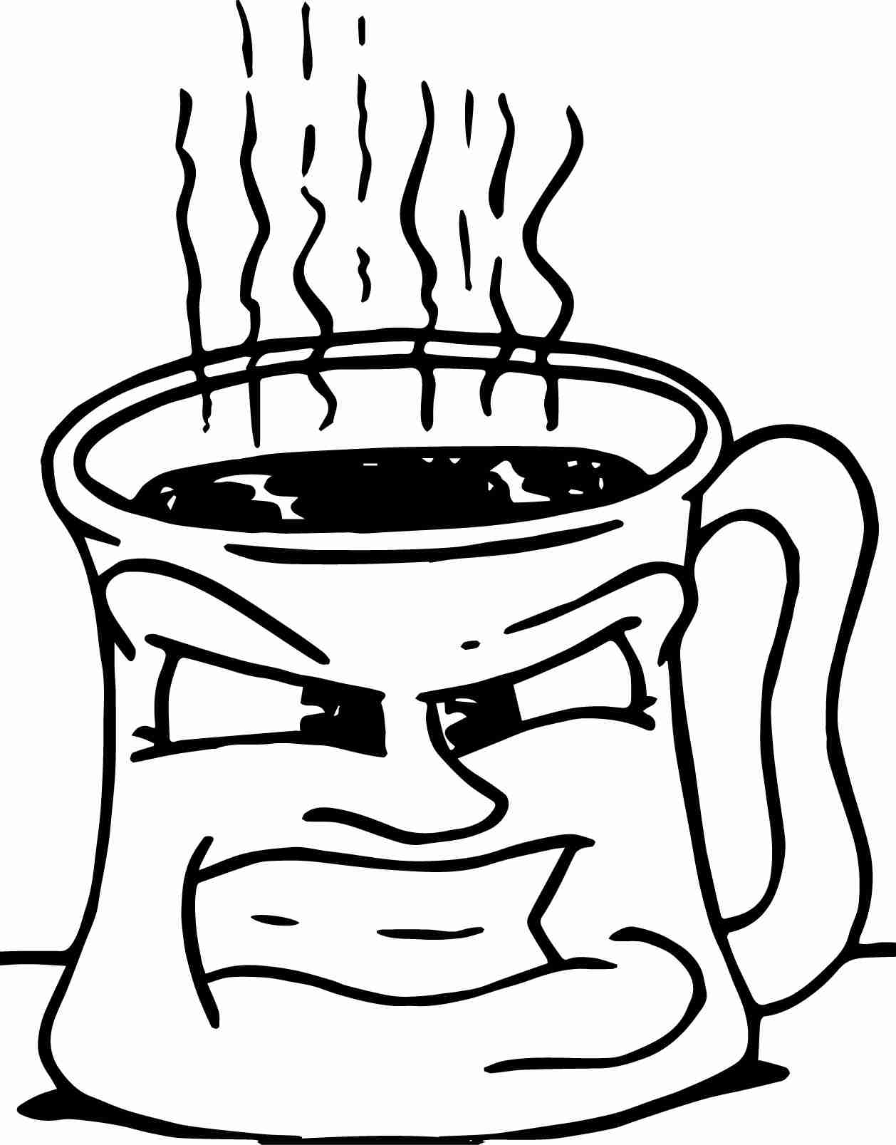 1258x1607 Angry Coffee Mug Coloring Page Wecoloringpage Lively Olegratiy