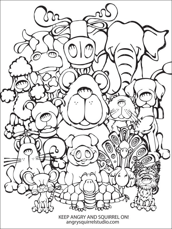600x800 Animal Collage Coloring Pages