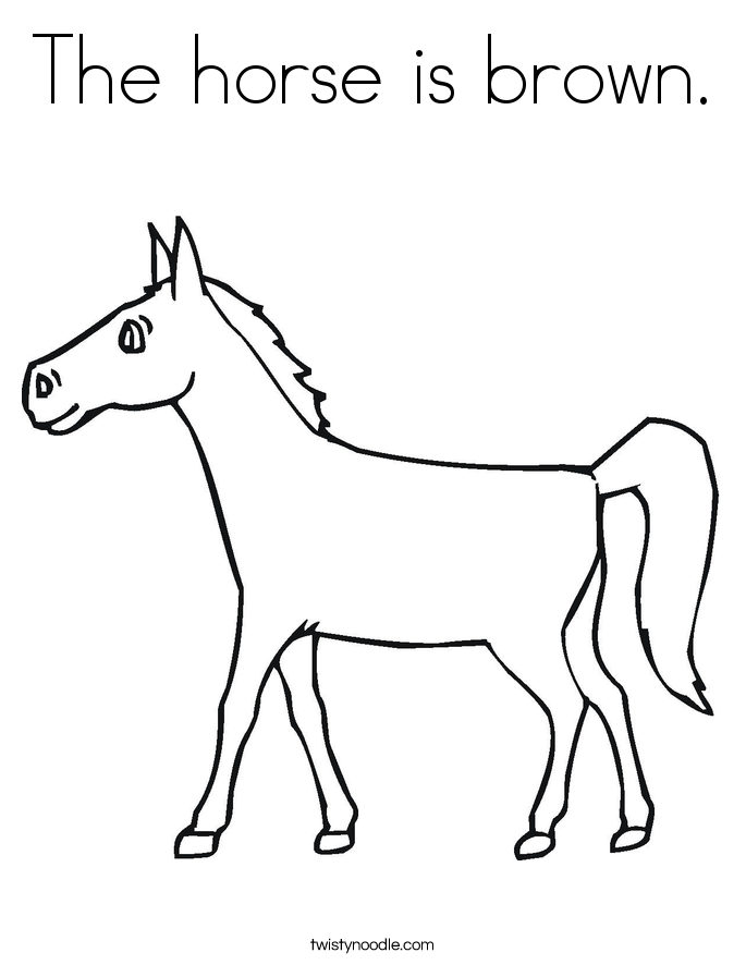 685x886 The Horse Is Brown Coloring Page