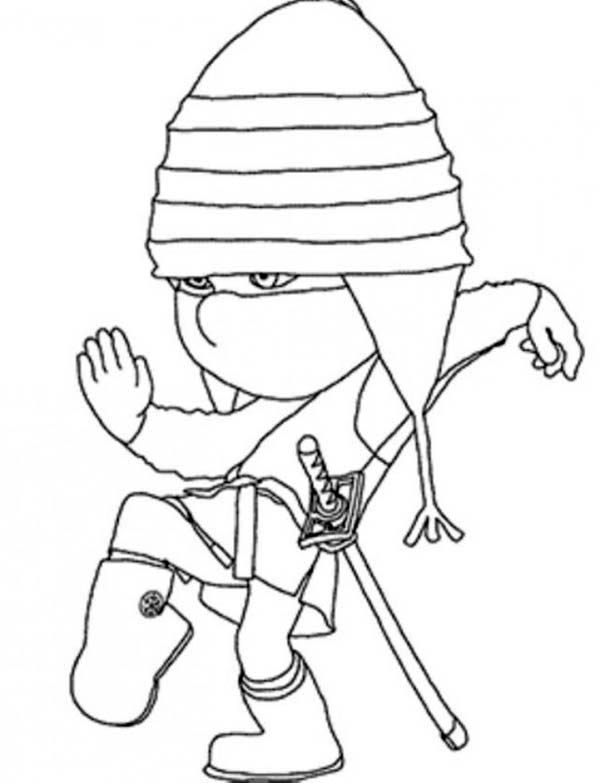 600x783 Edith Playing Ninja In Despicable Me Coloring Page
