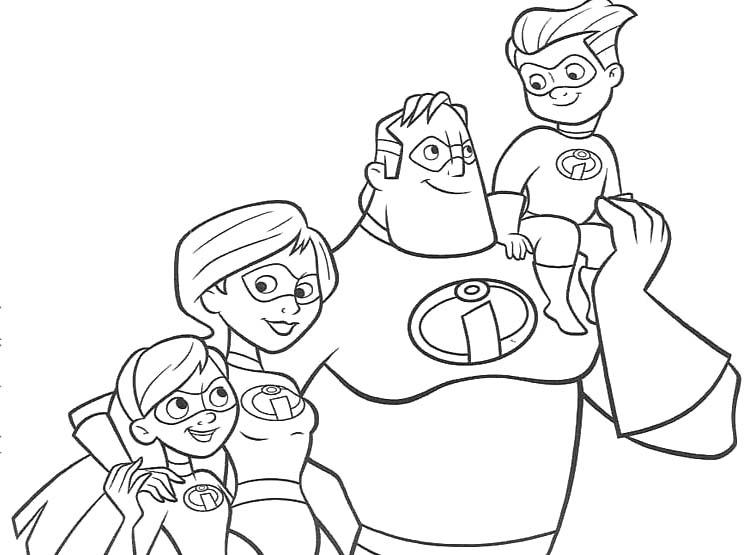 747x555 Family The Incredibles Coloring Pages Color Me Happy