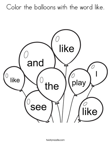 468x605 Color The Balloons With The Word Like Coloring Page