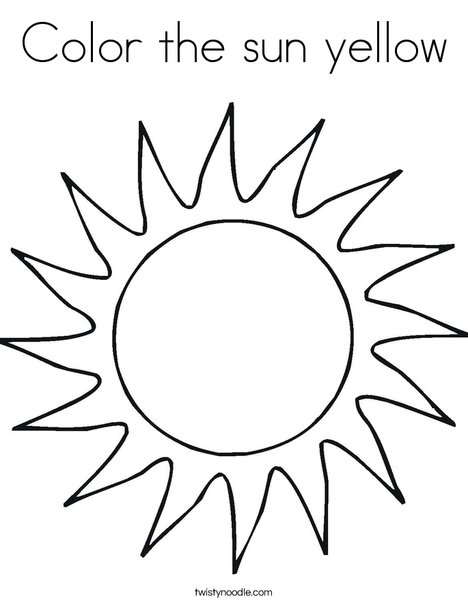 468x605 Color The Sun Yellow Coloring Page