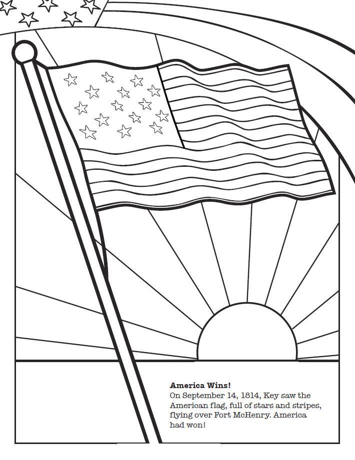 710x921 Image Result For Star Spangled Banner Song Coloring Sheet Flag