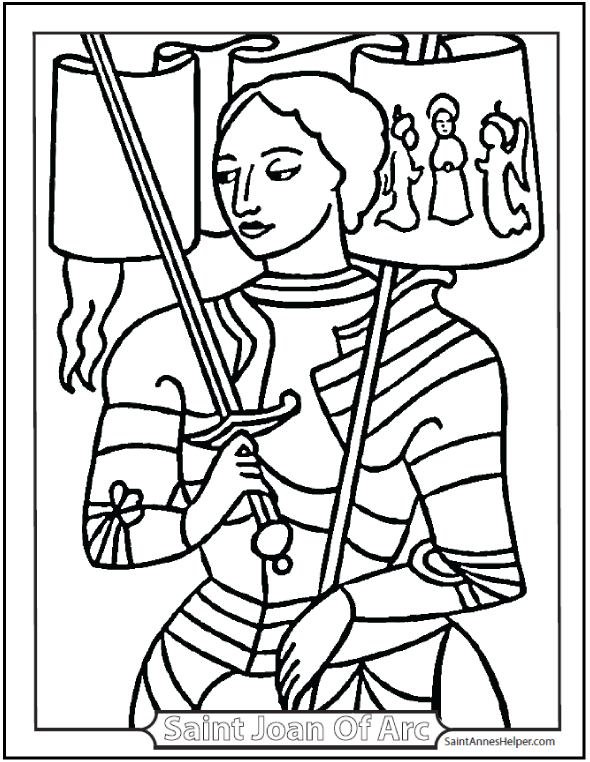 590x762 Saint Joan Of Arc Coloring Page Banners