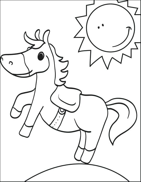 541x700 Cartoon Horse Coloring Page Border Printable For Kids Free Race