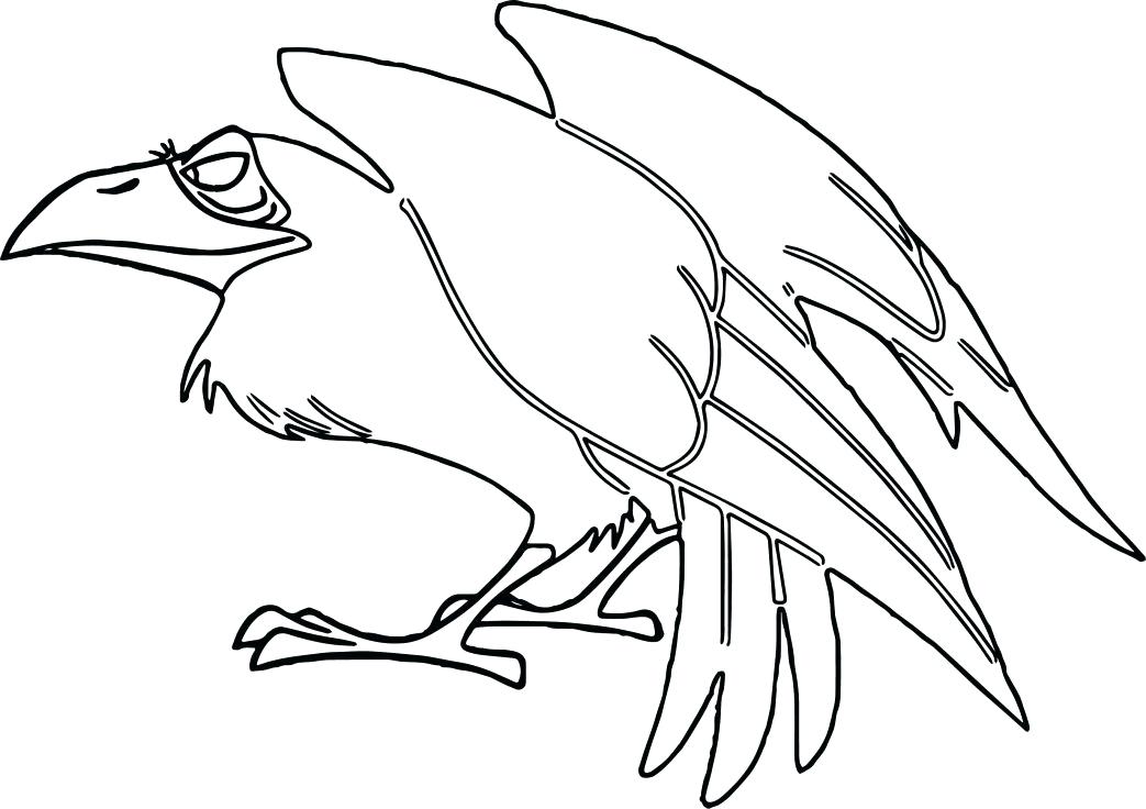 1043x736 Crow Coloring Page Eagle Coloring Pages To Print Scarecrow