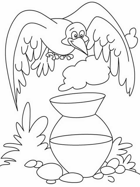 478x640 Thirsty Crow Coloring Page