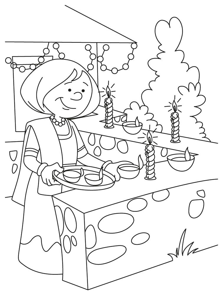 756x990 Coloring Pages Kids Diwali Lamp Colouring Murs