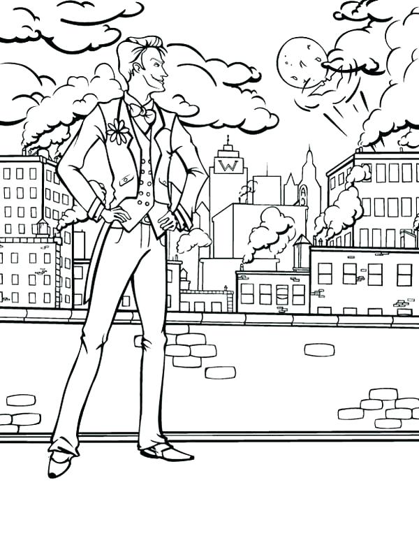 600x767 Lego City Coloring Page City Coloring Page Joker Watching City