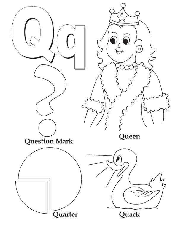 600x761 Q For Queen Quack And Question Mark Coloring Pages Pattern