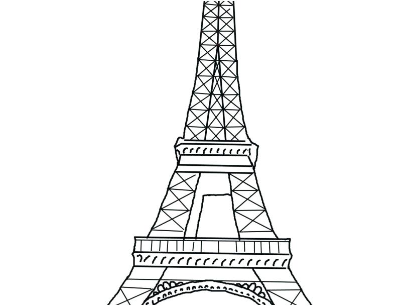 827x609 Eiffel Tower Coloring Page Tower Coloring Pages Photo Awesome