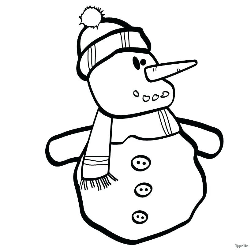 820x820 Snowman Scarf Coloring Page Top Hat Free Download Best