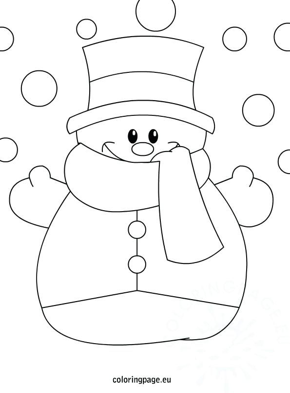 595x804 Snowman Top Hat Coloring Page As Well As Share