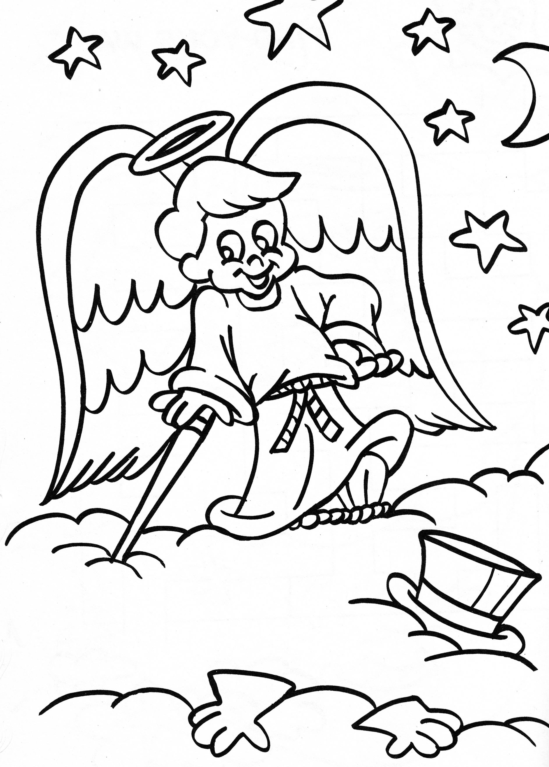 1885x2632 Angel Coloring Page