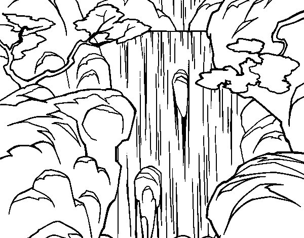 Coloring Page Waterfall