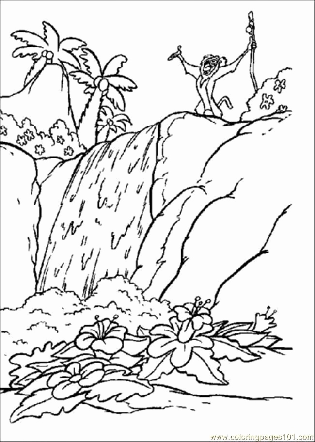650x912 Waterfall Coloring Page Stock Rainforest Printable Coloring Pages
