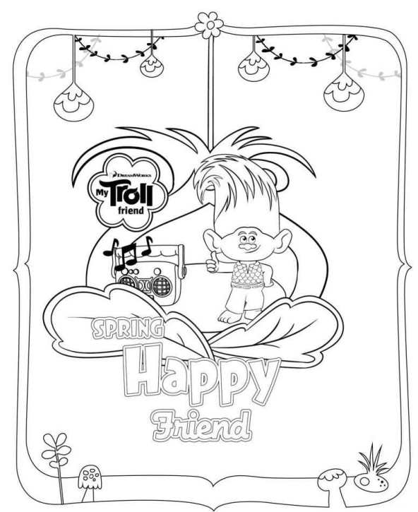 592x725 Dreamworks Trolls Coloring Pages