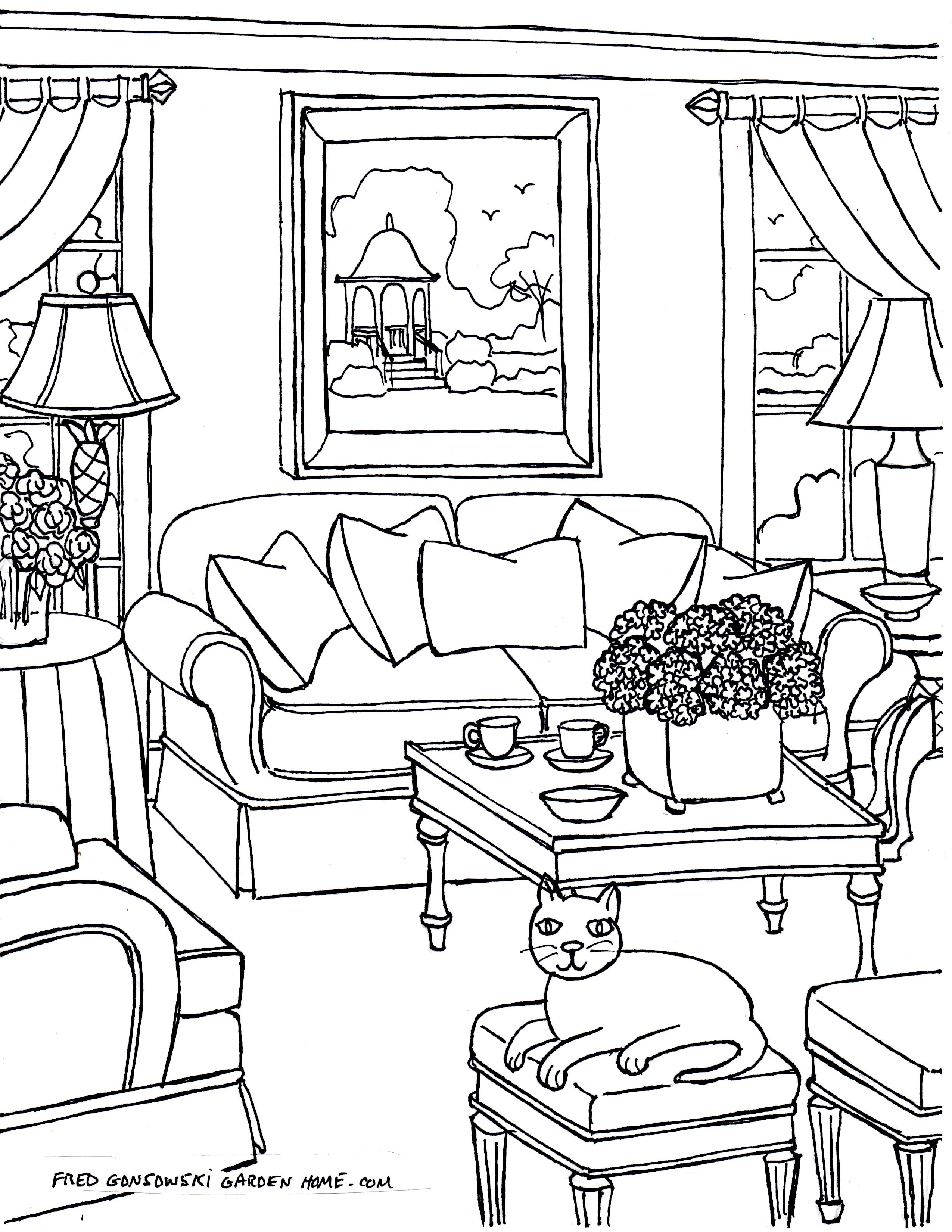2550x3300 Coloring Pages Some Drawings Of Living Rooms