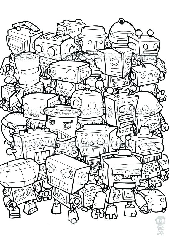 570x806 Free Coloring Pages Adult Coloring Pages For Grown Ups Retro Robot