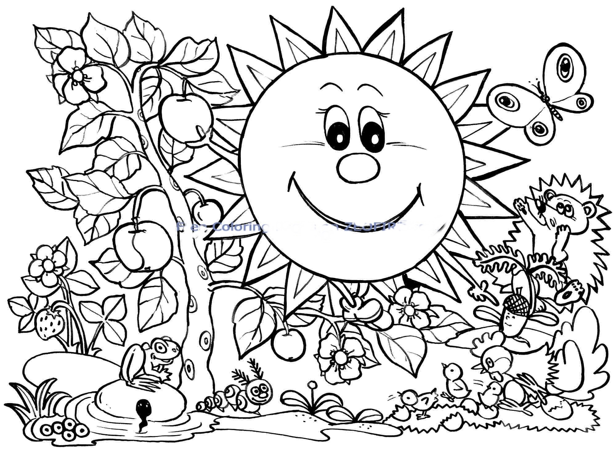 2000x1470 Spring Coloring Pages