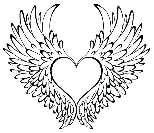 600x519 Angel Wings Coloring Pages Free Printable Cross With Wings
