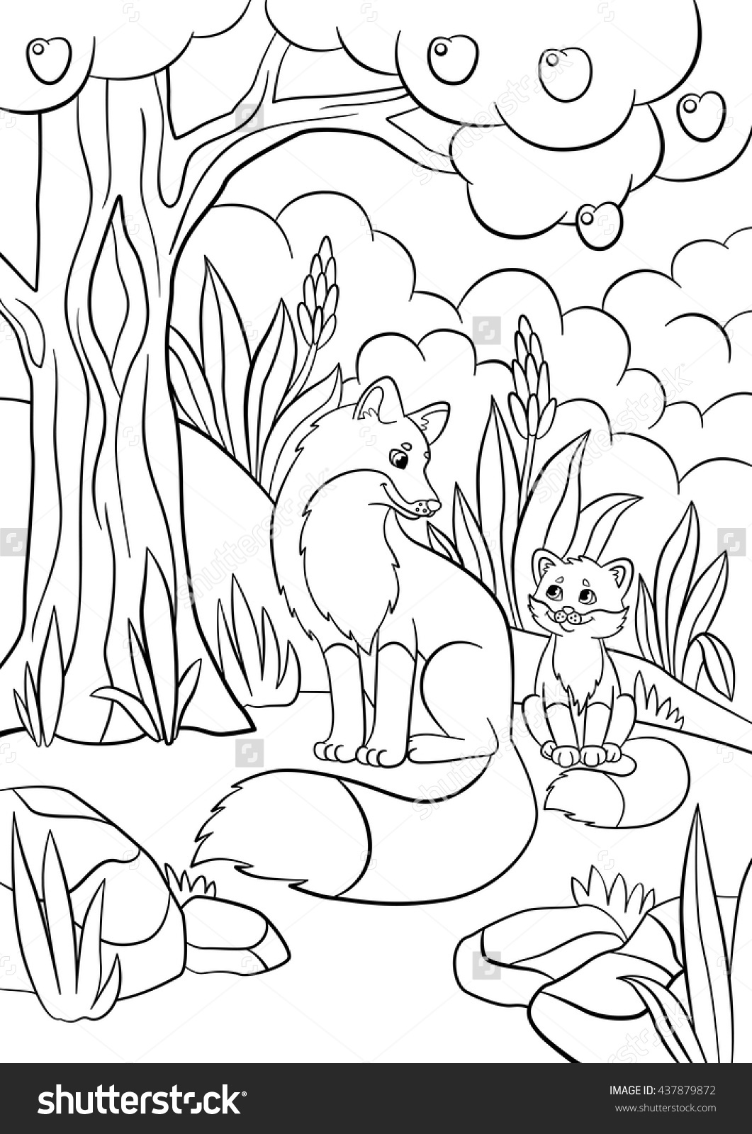 1061x1600 Baby Fox Coloring Pages