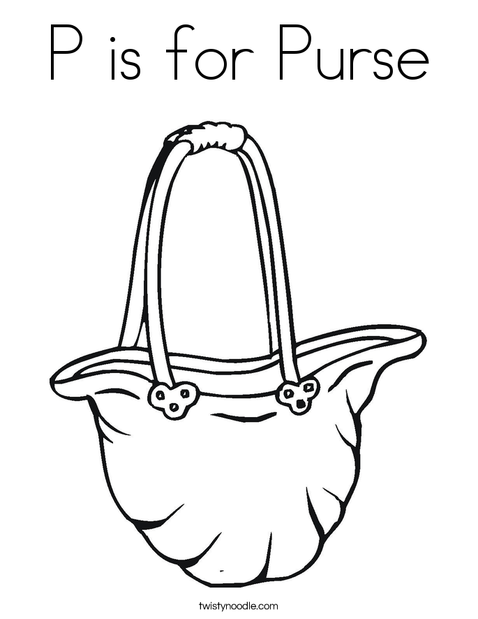685x886 P Is For Purse Coloring Page