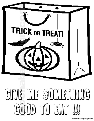325x420 Candy Treat Bag Printable Halloween Kids Coloring Page